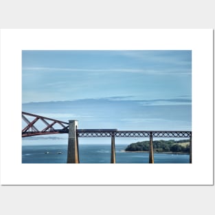 Train crossing over the Forth Bridge, Scotland Posters and Art